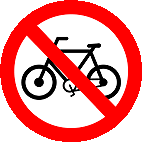 Proibido trânsito de bicicletas