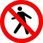 Proibido trânsito de pedestres