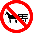 Proibido trânsito de veículos de tração animal