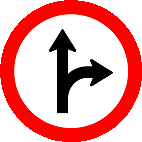 Siga em frente ou à direita